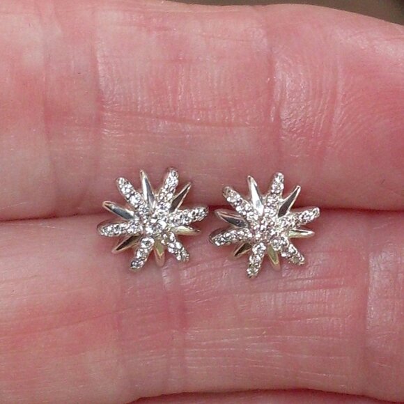 David Yurman Jewelry - Current Item - David Yurman Petite Starburst Diamond Earrings - DY Backs